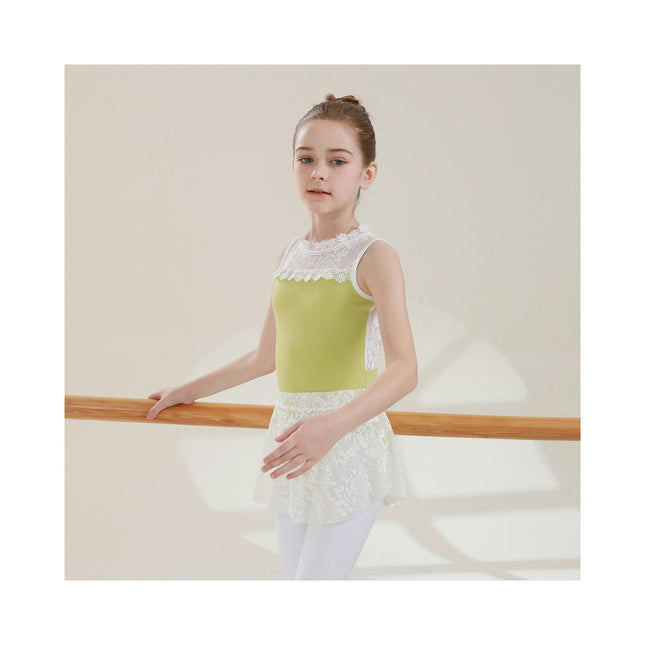 Girls Ballet Leotard Sleeveless Lace Dancewear Ballet Skirt Ballerina Costume 1