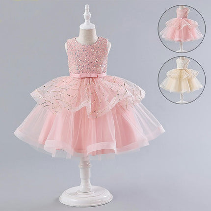Flower Girl Sequin Dresses Wedding Bridesmaid Party Dresses Holiday Kids Pageant Dresses