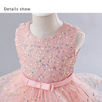Flower Girl Sequin Dresses Wedding Bridesmaid Party Dresses Holiday Kids Pageant Dresses