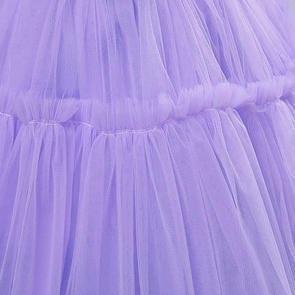 Girls Applique Birthday Party Princess Flower Dress Wedding Ball Gown-A1