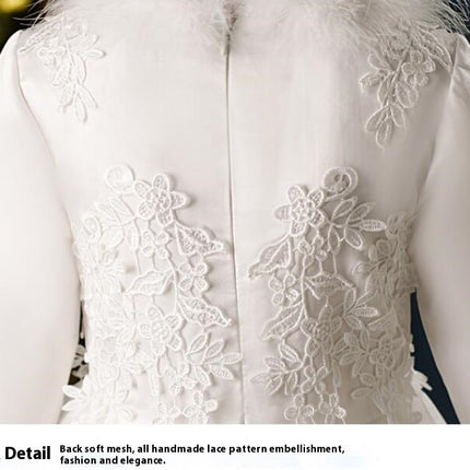 Girls Long Sleeve Gowns Princess Dresses Flower Girl Wedding Dresses Fall and Winter