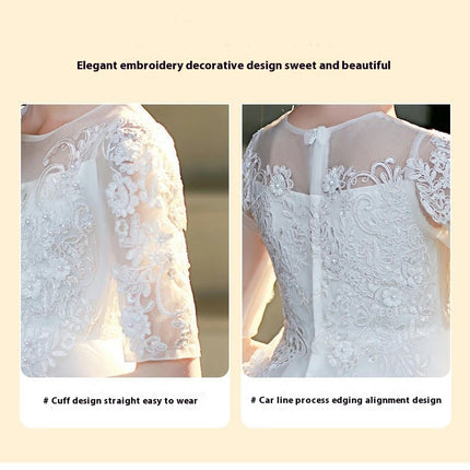 Flower Girl Dress Long Sleeve Kids Lace Pageant Party Christmas Ball Gown