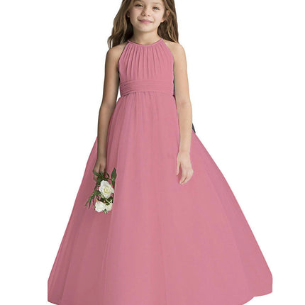 Flower Girls Tulle Chiffon Dresses Kids Wedding Party Pageant Ball Gowns