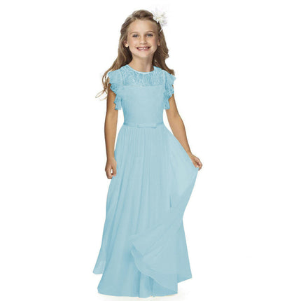 Big/Little Girls Lace Bridesmaid Dress Kids Wedding Pageant Party Maxi Dresses