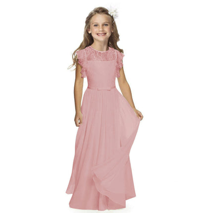Big/Little Girls Lace Bridesmaid Dress Kids Wedding Pageant Party Maxi Dresses