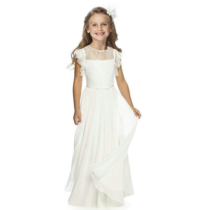 Big/Little Girls Lace Bridesmaid Dress Kids Wedding Pageant Party Maxi Dresses