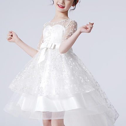 Children's Tulle Gowns Princess Dresses Party Evening Flower Girl Tow Tail Dresses