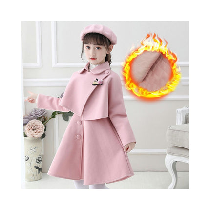 Girls Clothing 3 Pieces Middle and Big Kids Tweed Dress and Button Cardigan Hat Set