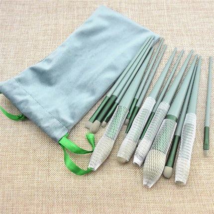 13 Pcs Professional Makeup Brush Set Cosmetic Plastic Handle Cruelty-FreeBrushes Blush Concealer Eye Shadow