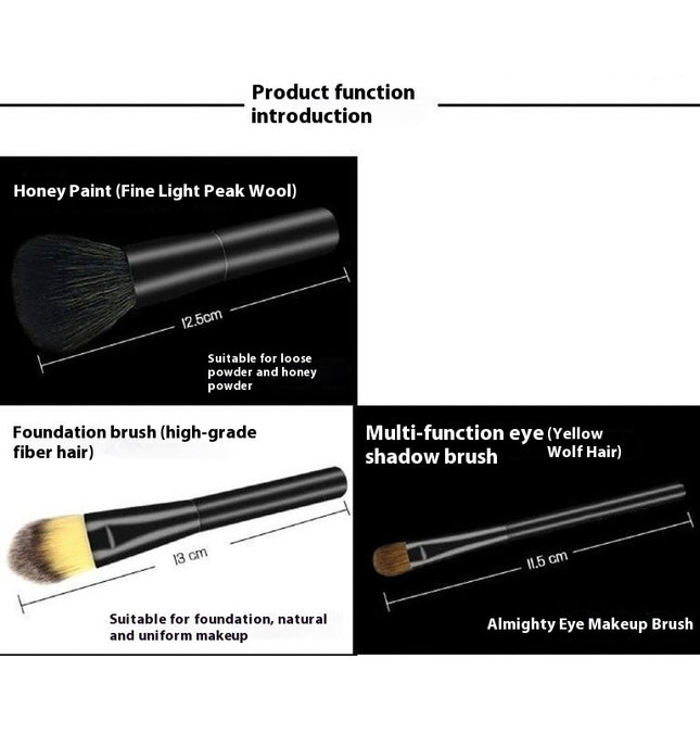 Makeup Brush Set Synthetic Cosmetics Foundation Powder Concealers Blending Eye Shadows Face With PU Soft Bag