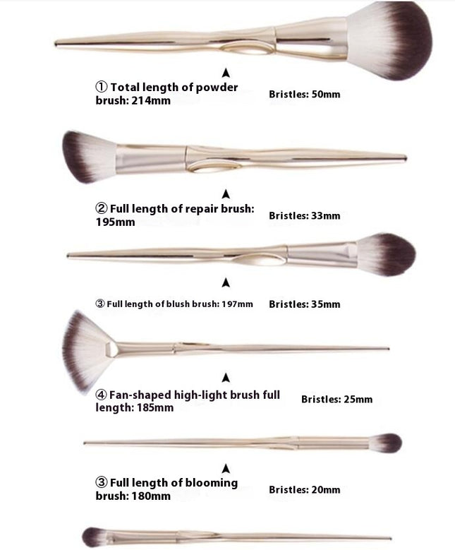 11Pcs Eyeshadow Eyebrow Blush Powder Concealer Makeup Brush Sets Kits Soft Thumb Handle Powder Eye Shadow