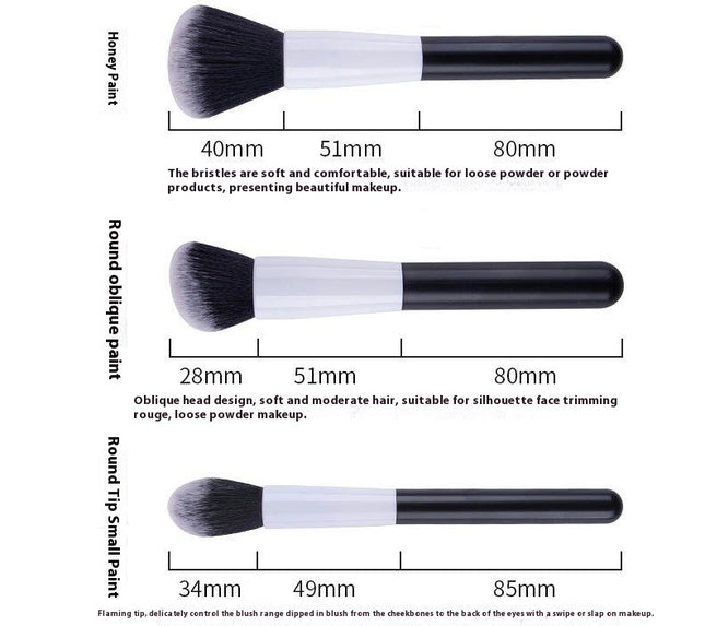 Pack of 12pcs Cosmetic Eye Shadow Sponge Eyeliner Eyebrow Lip Nose Foundation Powder Makeup Brushes Sets