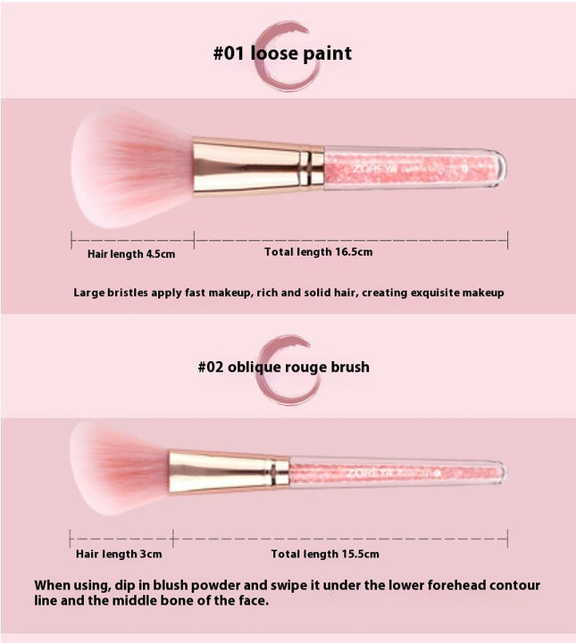 Sparkling Broken Diamond-10 Quality Soft Bristle Makeup Brushes For Everyday Use Professional Makeup Brushes & Tools