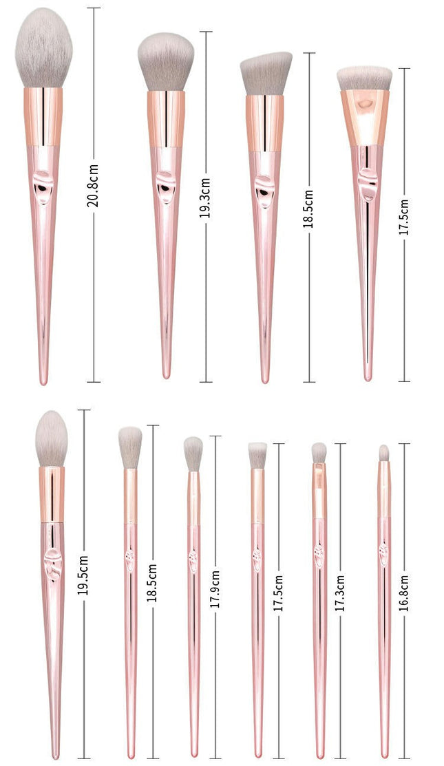 10Pcs Makeup Brushes Set Soft Thumb Handle Powder Eye Shadow Highlight Brushes Set With Bag Brushes Kit Travel