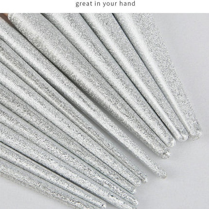 12Pcs/Set Crystal Glitter Makeup Brushes Set Pro Foundation Blending Concealer Make Up Brush Set with Bag