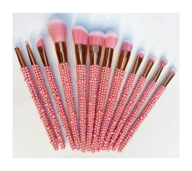 Makeup Brush Set Diamond Rhinestones Bedazzled Bling Brushes Cosmetic Foundation Brushes Set 12 Piece