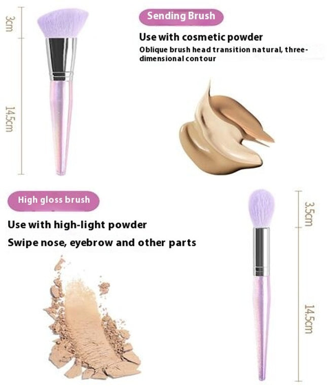 Makeup Brush Sets Premium Synthetic Contour Blush Foundation Concealers Eye Shadows Eyebrow Cosmetic Brushes (10Pcs)