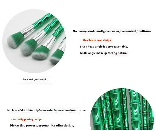 Bamboo Shape Handle Makeup Brush Set  Face and Eye Brush Set Ultra Soft Hair Foundation Concealer Travel Makeup Brush