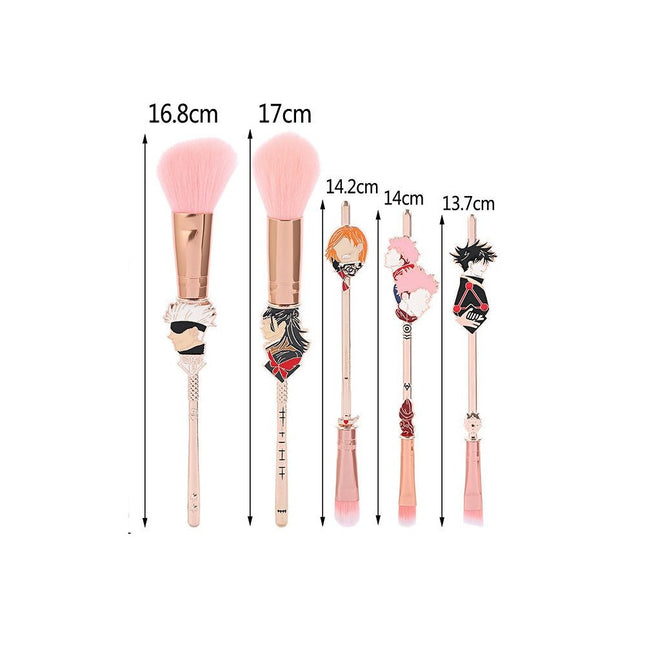 Anime Jujutsu Makeup Brushes Tool Set 10 pcs Cosmetic Powder Blush Eye Shadow Blending Eyebrow Brush