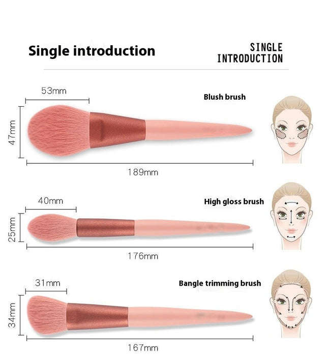 10 Pcs Premium Synthetic Foundation Powder Eye Shadows Powder Brush Blending Brushes Concealer Brush Stippling Brush