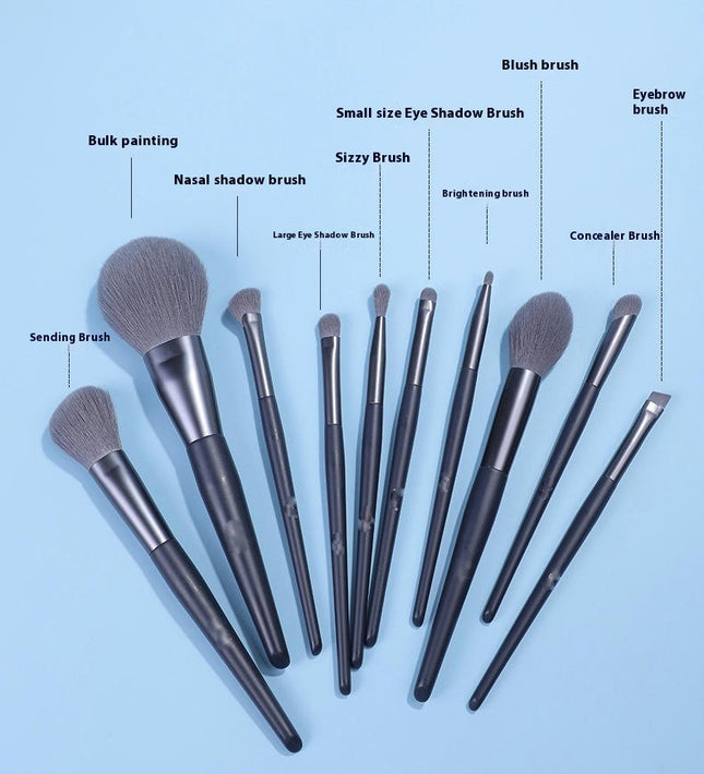Makeup Brushes Premium Synthetic Foundation Powder Concealers Eye Shadows Makeup 10 Pcs Brush Set With Bag