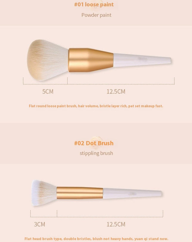 Premium Eye Shadow Eyebrows Concealer Foundation Makeup Brush Travel Makeup Set Cruelty-Free Synthetic Fiber Bristles