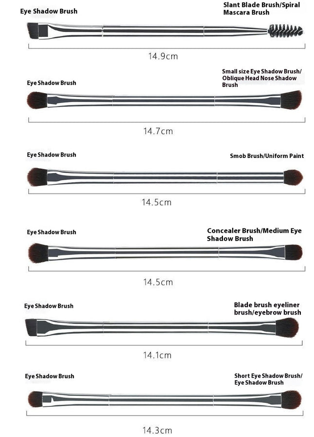 6Pcs Double Ended Eyeshadow Brush Set Professional Eye Makeup Brushes Set Foundation Make Up Brushes Kits