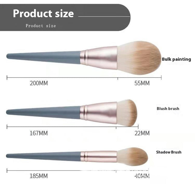 Makeup Brush Set 10pcs For Foundation Blending Blush Concealer Eye Shadow Cruely-Free Synthetic Fiber Bristles