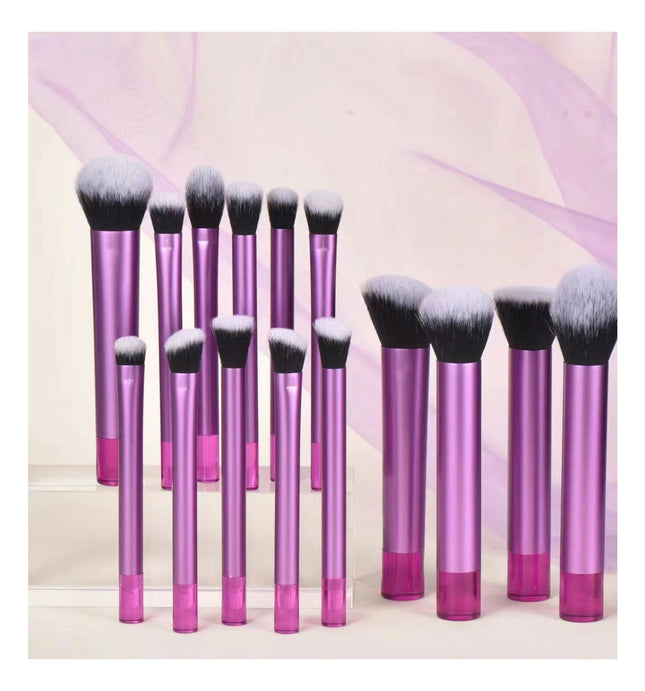 Makeup Brush Set Aluminum Handles UltraPlush Bristles Includes Eye Liner Brush and Foundation Brush Set of 16