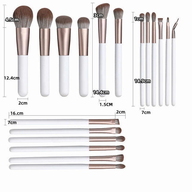 18 Pcs Makeup Tool Set Premium Synthetic Foundation Powder Concealers Eye shadows Blush Makeup Brushes With Makeup Bag