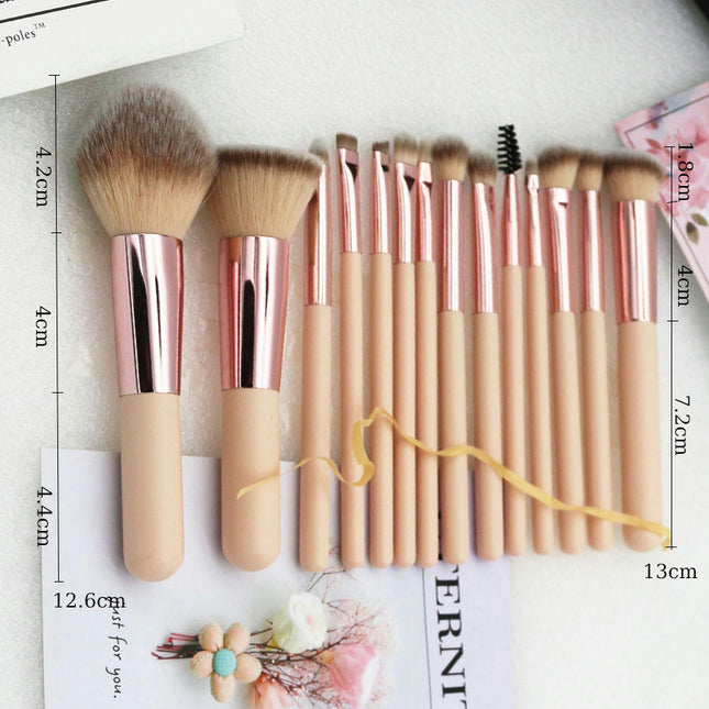 14 Pcs Cosmetic Brushes Kit Travel Portable Mini Makeup Brushes Set Premium  Handle Synthetic Fiber Concealer Brushes With Bag