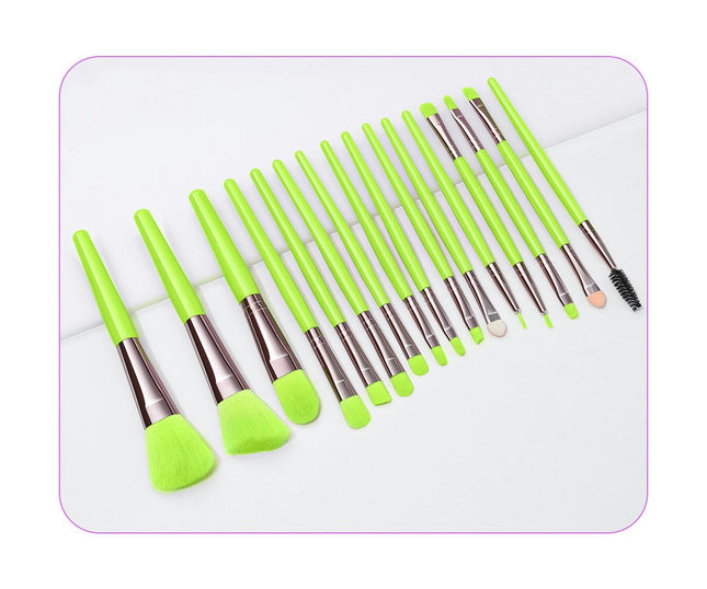 16 Piece Fluorescent Makeup Brush Set Premium Foundation Blending Face Powder Synthetic Makeup Brushes Set