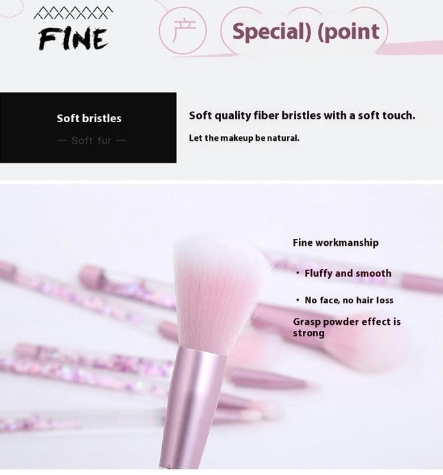 Makeup Brushes 7PCS Glitter Quicksand Handle Makeup Brush Set for Foundation Powder Eyeshadow Cosmetic Brushes