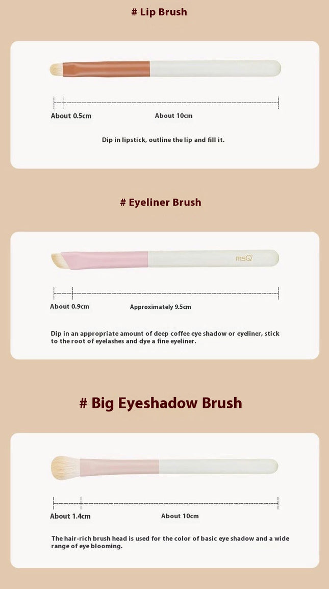 Cute Morandi  Makeup Brush Set 10 Pcs Easy - taken Mini Full Complete Function  Cosmetic Brushes Kit