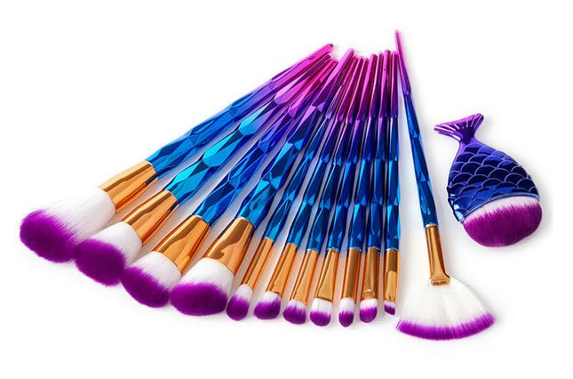 Mermaid Makeup Brushes Professional Cosmetics Blending Liquid Foundation Powder Concealer Make Up Beauty Tool Glitter