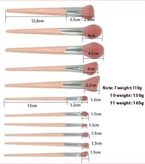 11Pcs Travel Makeup Brush Set Makeup Brushes Travel Size With Pack Portable Small EyeshadowLipstick Foundation Brush