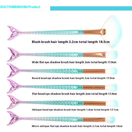 10/15 Pcs Mermaid Gradient Colour Makeup Brush Set Professional Eye Makeup Brushes For Eyeshadow Concealer  Brow Brush Tool