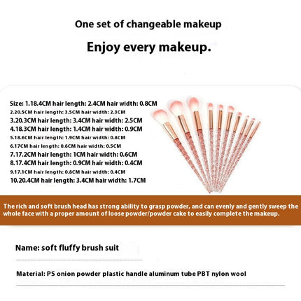 10pcs Lovely Unicorn Eye Brushes Set Eyeliner Eyebrow Eyeshadow Makeup Brushes Set Cosmetic Beauty Tools with Bag