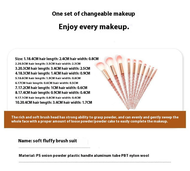 10pcs Lovely Unicorn Eye Brushes Set Eyeliner Eyebrow Eyeshadow Makeup Brushes Set Cosmetic Beauty Tools with Bag