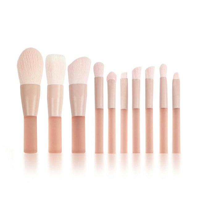10 PCS Mini Makeup Brush Set Premium Synthetic Blending Brush Eyeshadow  Concealer Brush and Stippling Brush with Bag