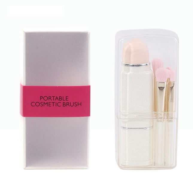 Portable Makeup Brushes For Travel Makeup - 8 in 1 Travel Loose Powder Brush Blending Lip Brush Retractable Makeup Brushes Sets