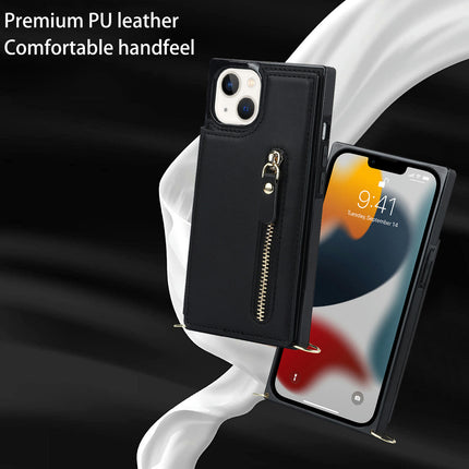 PU Leather Zipper Mobile Phone Case Cover Compatible Cases with Card Holder 1