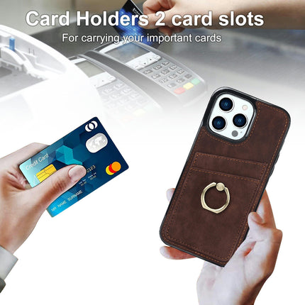 PU Leather Mobile Phone Case Cover Compatible Cases with Card Holder and Ring 1