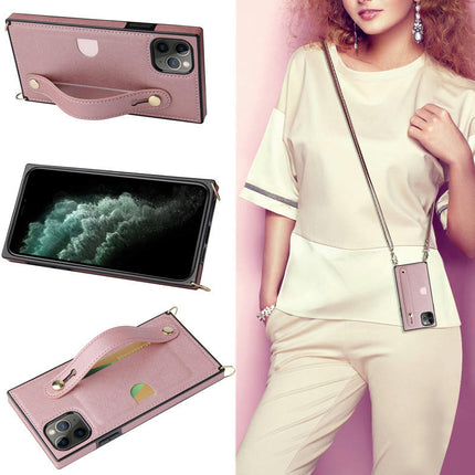 PU Leather Mobile Phone Case Cover Compatible Cases with Lanyard-A 1