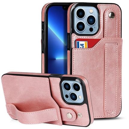 PU Leather Mobile Phone Case Cover Compatible Cases with Wristband Stand 1