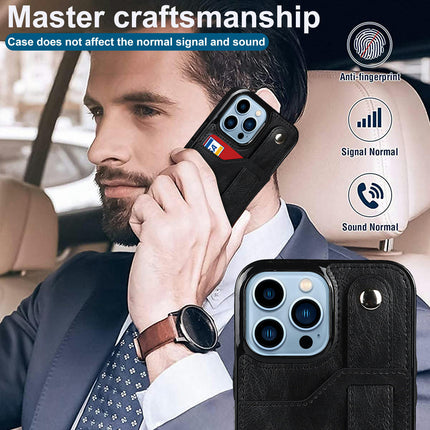 PU Leather Mobile Phone Case Cover Compatible Cases with Wristband Stand 1