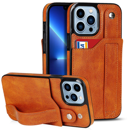 PU Leather Mobile Phone Case Cover Compatible Cases with Wristband Stand 1