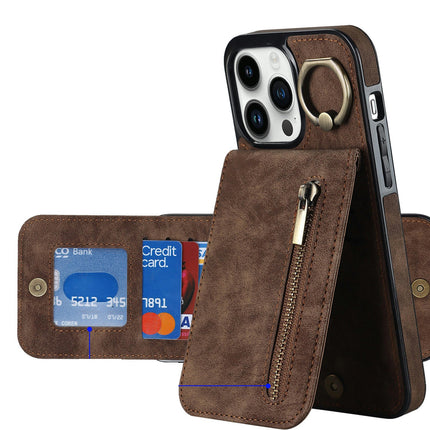 Mobile Phone Case Cover PU Leather Compatible Cases with Ring