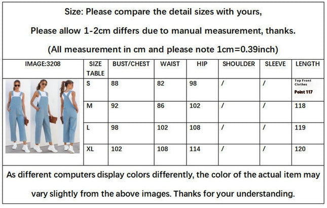 Women Loose Fit Denim Bib Baggy Overall Jumpsuit Straight Wide Leg Stretchy Jean Pants