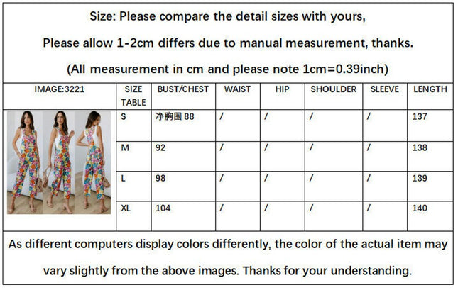 Women's Casual Print Adjustable Denim Bib Overalls Denim Pants Jumpsuits